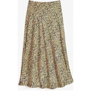 Cheetah Animal Print Midi A-Line Slip Skirt‎ Women's Size Small